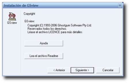 captura instalación GSview - aceptación de la licencia