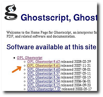 captura versión Ghostscript